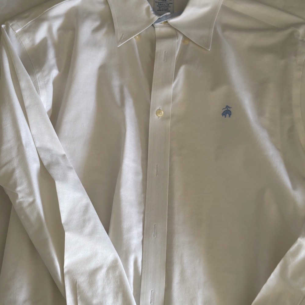 Men's White Brooks Brother Dress regent fit Shirt